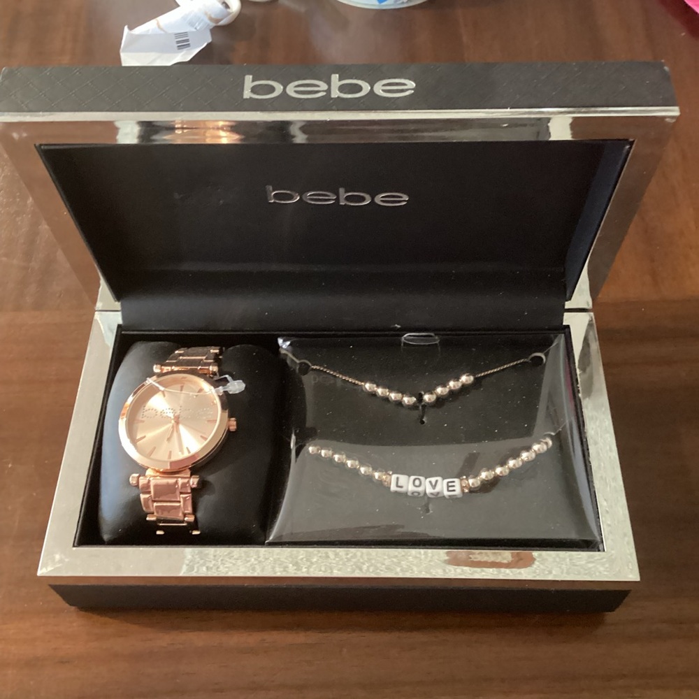 Bebe watch & necklace set